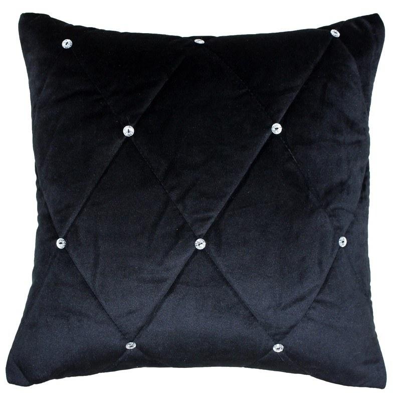 Paoletti Diamante Filled Cushion 45cm x 45cm Black
