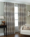 Paoletti Oakdale Lined Ready Made Eyelet Curtains Silver