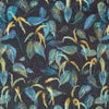 Linda Barker Octavias Tangle Velvet Fabric Ochre Blue