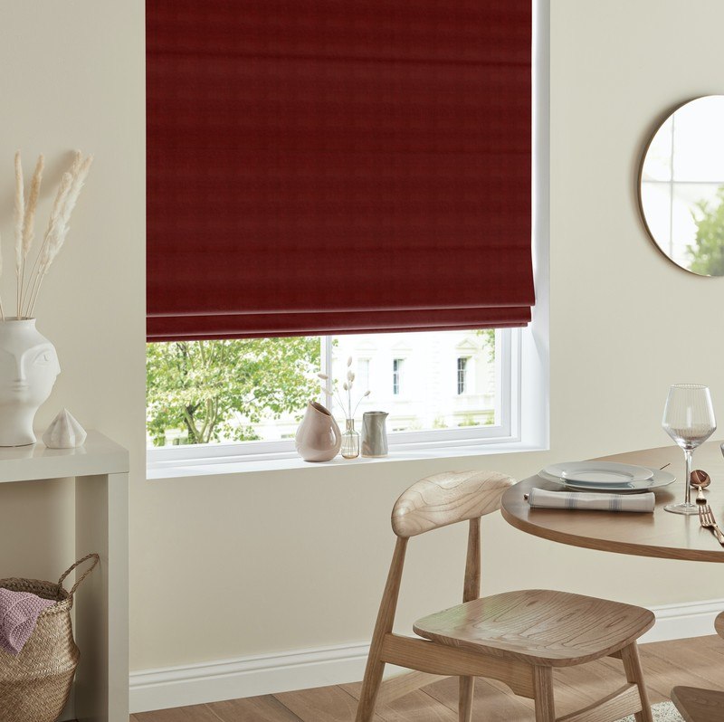 Florence Velvet Made to Measure Roman Blind Crimson