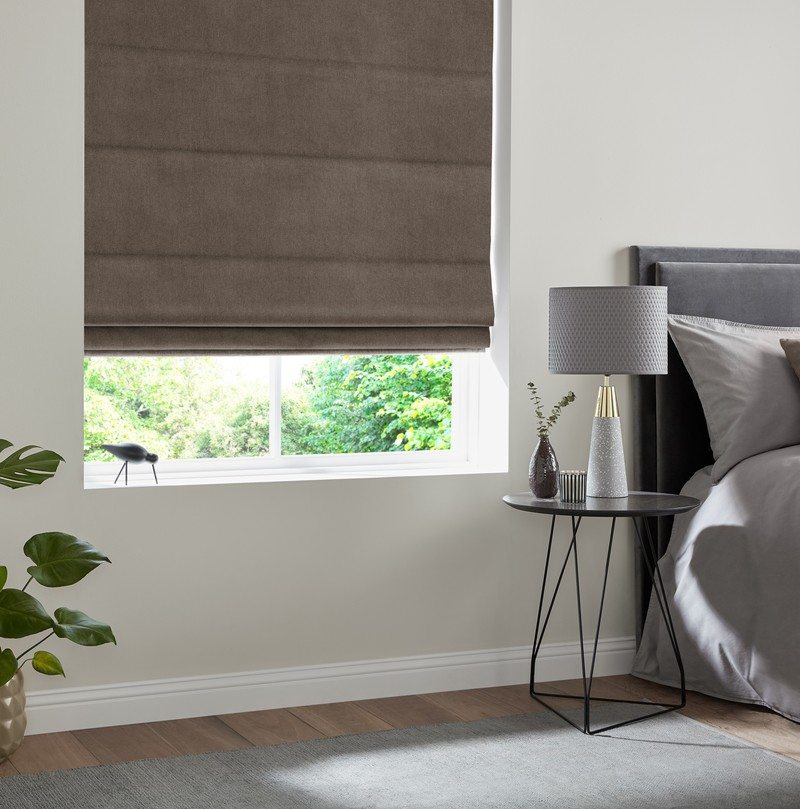 Florence Velvet Made to Measure Roman Blind Espresso