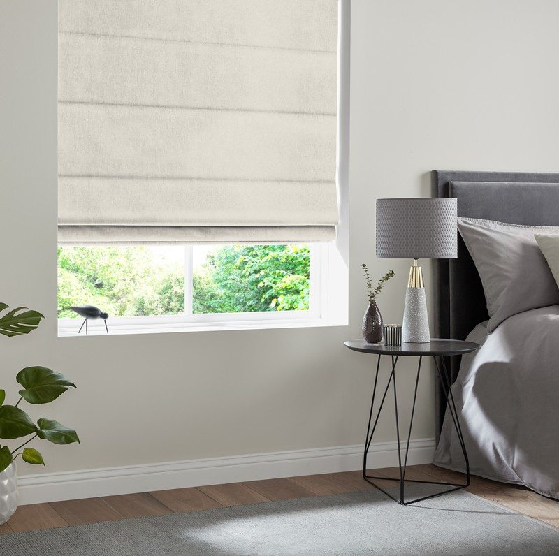 Florence Velvet Made to Measure Roman Blind Ivory