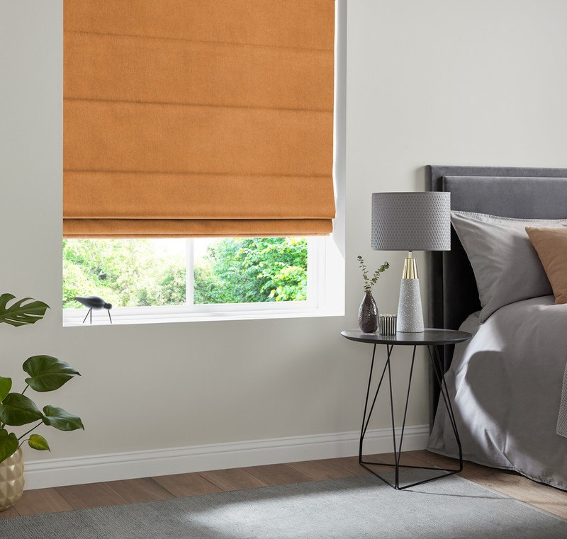 Florence Velvet Made to Measure Roman Blind Rust