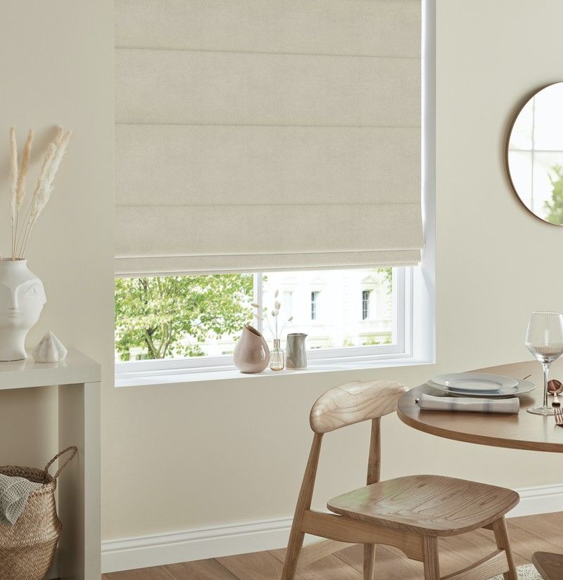Florence Velvet Made to Measure Roman Blind Vanilla