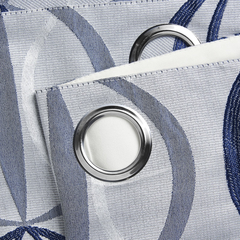 Omega Ready Made Eyelet Curtains Navy