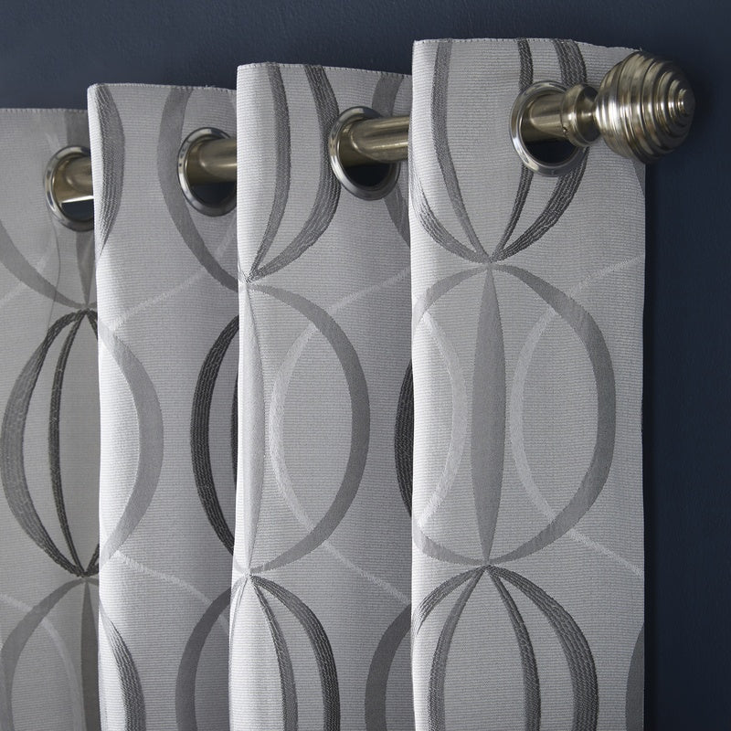 Omega Ready Made Eyelet Curtains Silver
