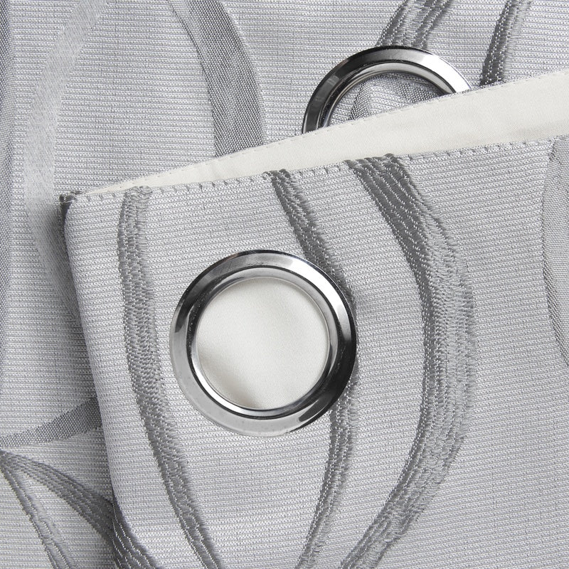 Omega Ready Made Eyelet Curtains Silver