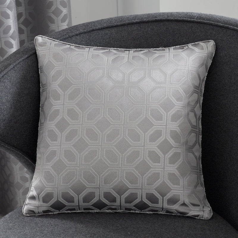Oriental Ready Made Eyelet Curtains Silver