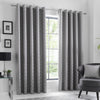 Oriental Ready Made Eyelet Curtains Silver
