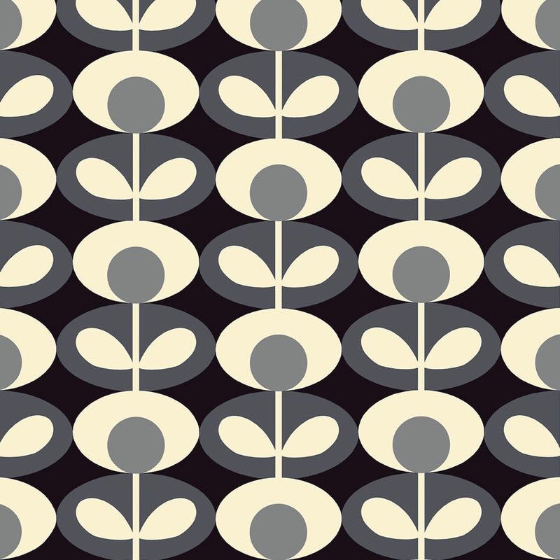 Orla Kiely Oval Flower Made to Measure Roller Blind Cool Grey