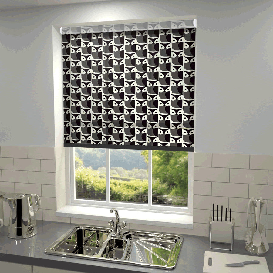 Orla Kiely Owl Made to Measure Roller Blind Graphite