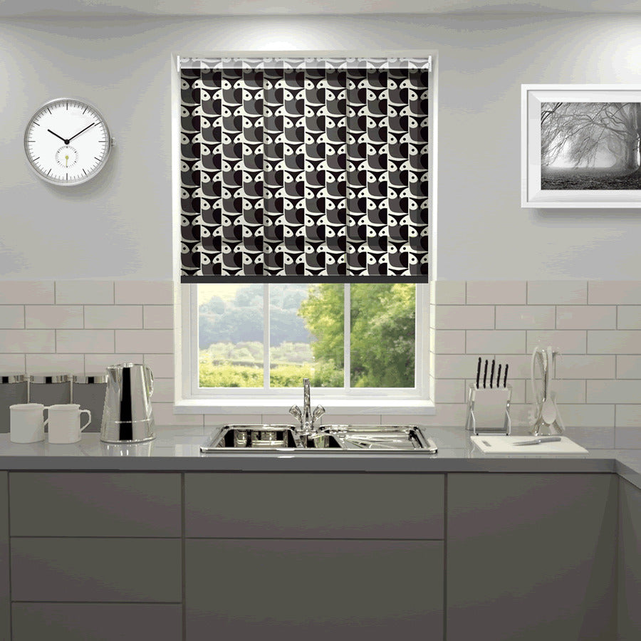 Orla Kiely Owl Made to Measure Roller Blind Graphite