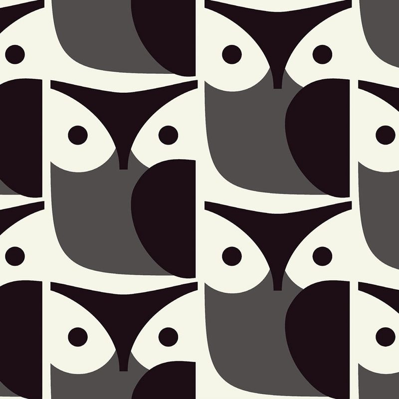 Orla Kiely Owl Made to Measure Roller Blind Graphite