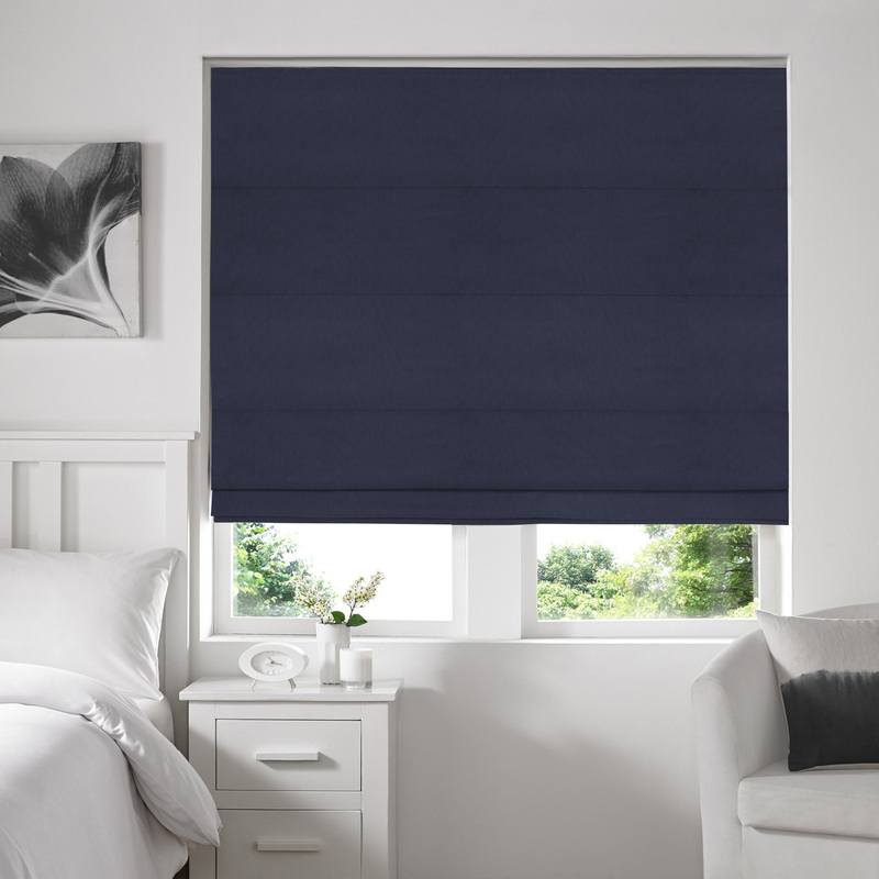 Cotton Panama Made to Measure Roman Blind Navy
