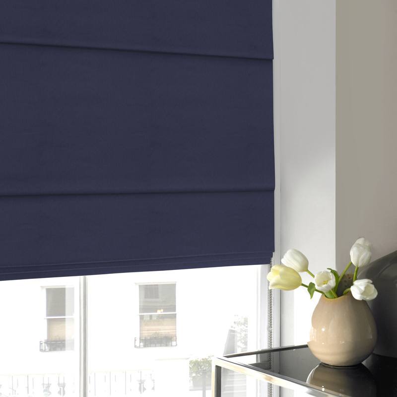 Cotton Panama Made to Measure Roman Blind Navy