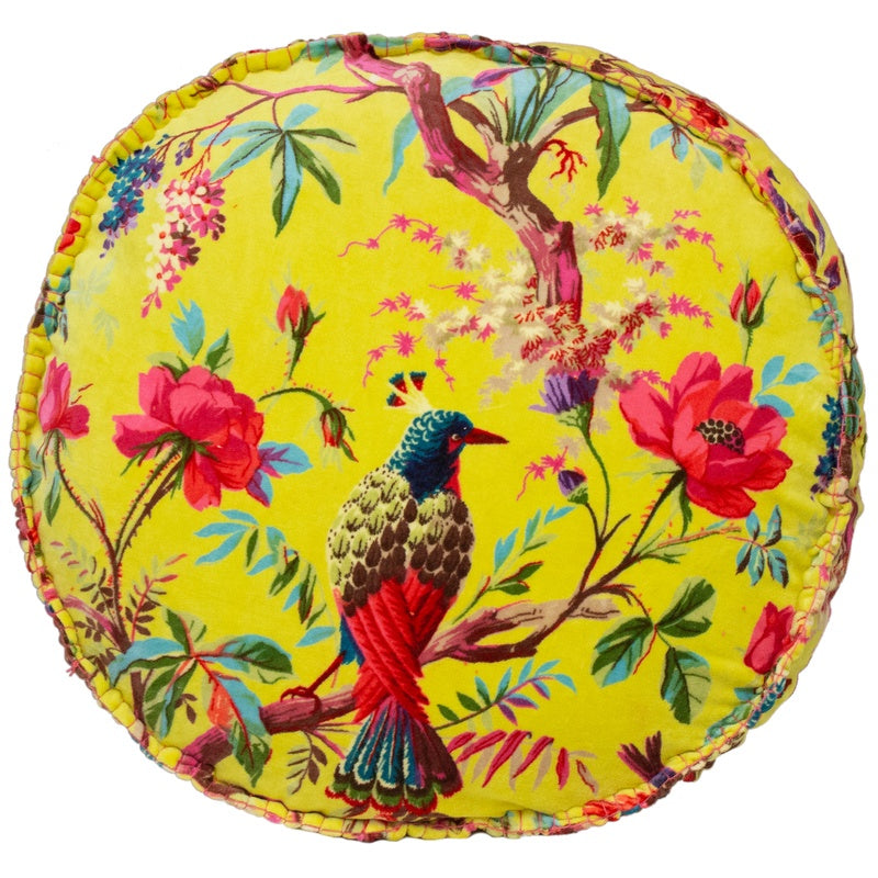 Paradise Round Filled Cushion 50cm x 12cm Acacia