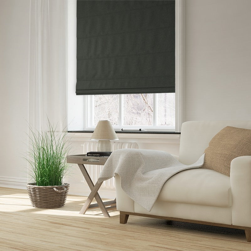Paris Made to Measure Roman Blind Charcoal