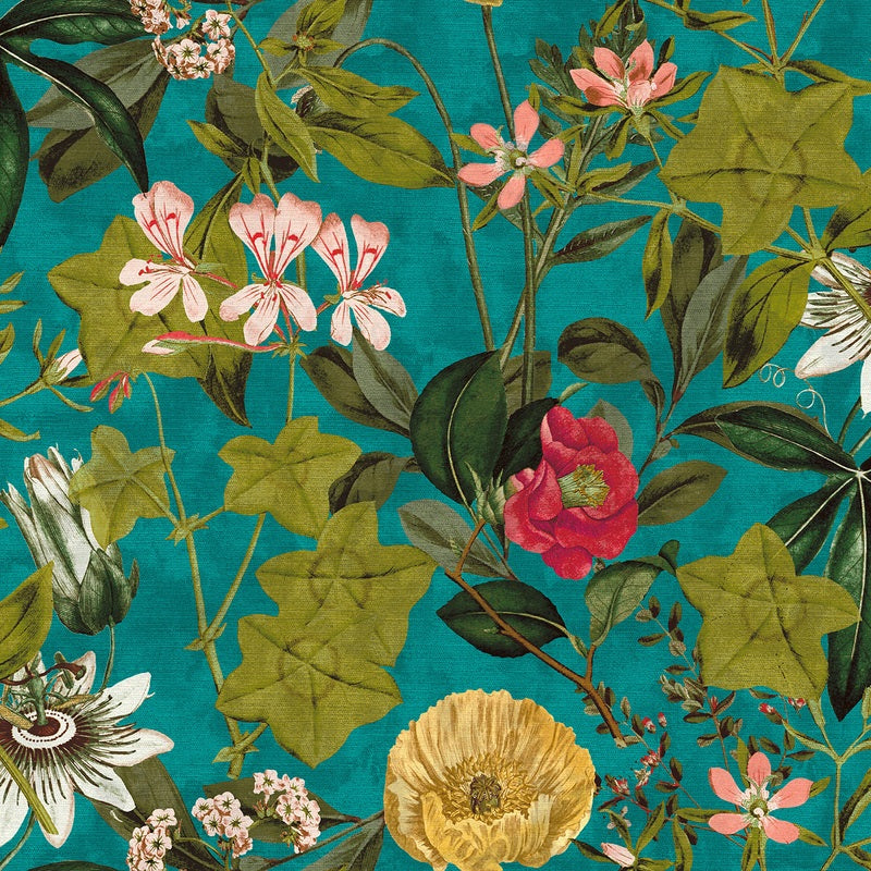Clarke & Clarke Passiflora Fabric Kingfisher