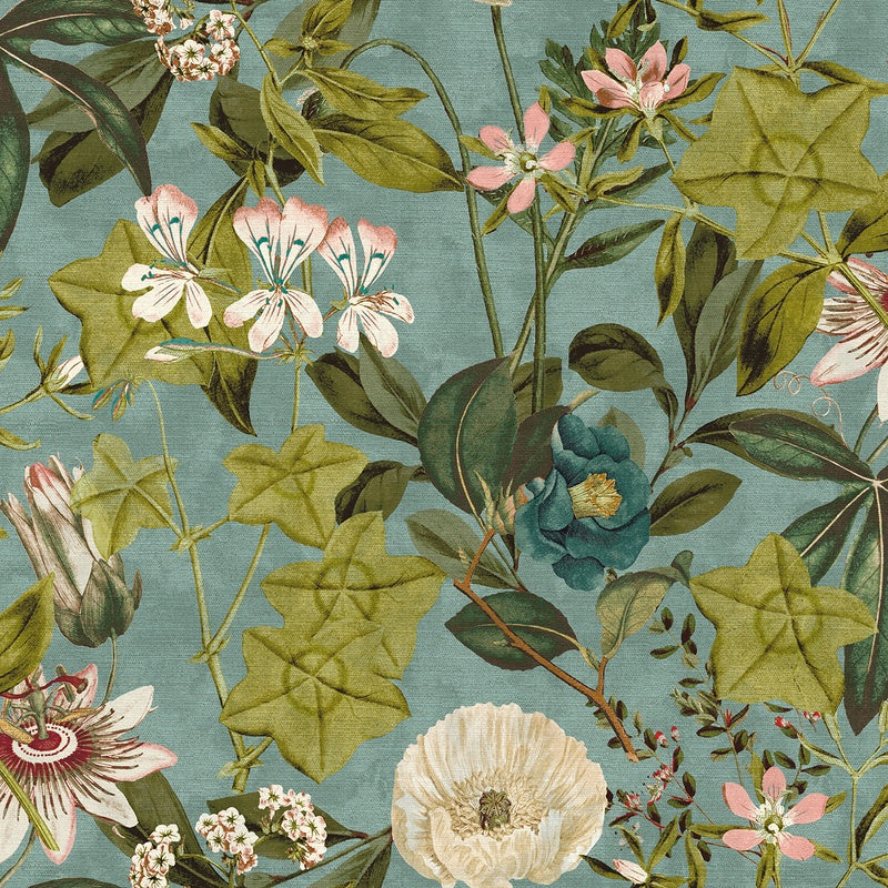 Clarke & Clarke Passiflora Fabric Mineral Blush