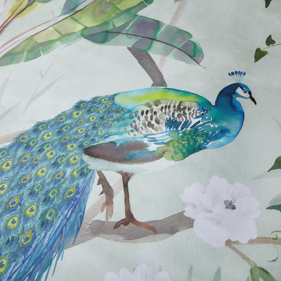 Soiree Peacock Jungle Duvet Cover Bedding Set Green
