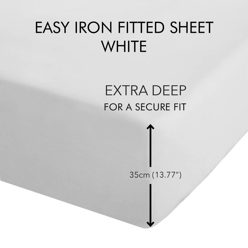 Catherine Lansfield Percale Polycotton Plain Dye Extra Deep Fitted Sheet White