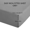 Catherine Lansfield Percale Polycotton Plain Dye Bed Linen Fitted Sheet Grey