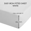 Catherine Lansfield Percale Polycotton Plain Dye Bed Linen Fitted Sheet White