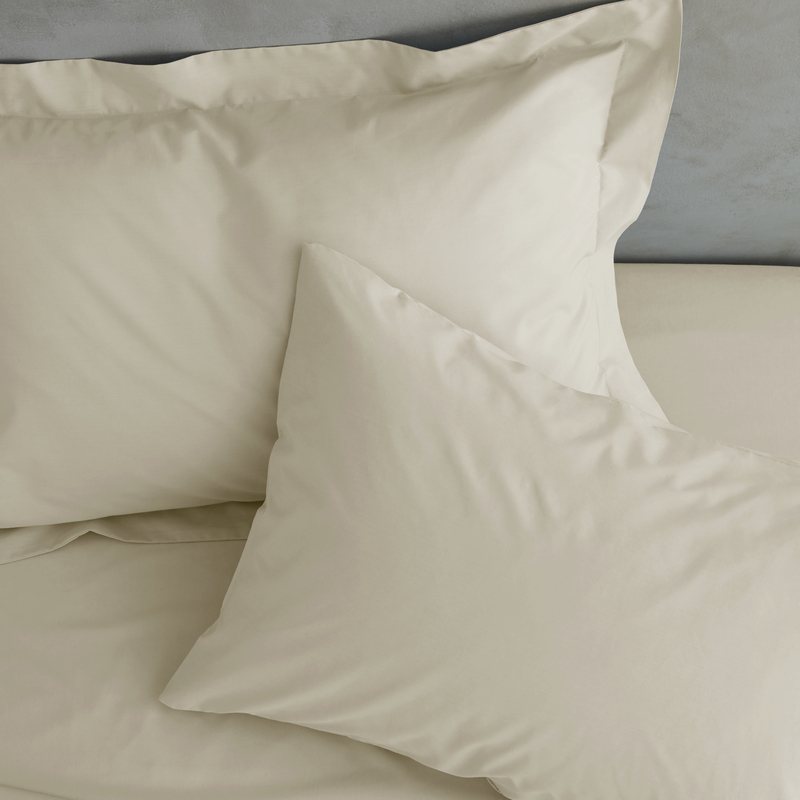 Catherine Lansfield Percale Plain Dye Pillowcase Housewife Cream - Pair