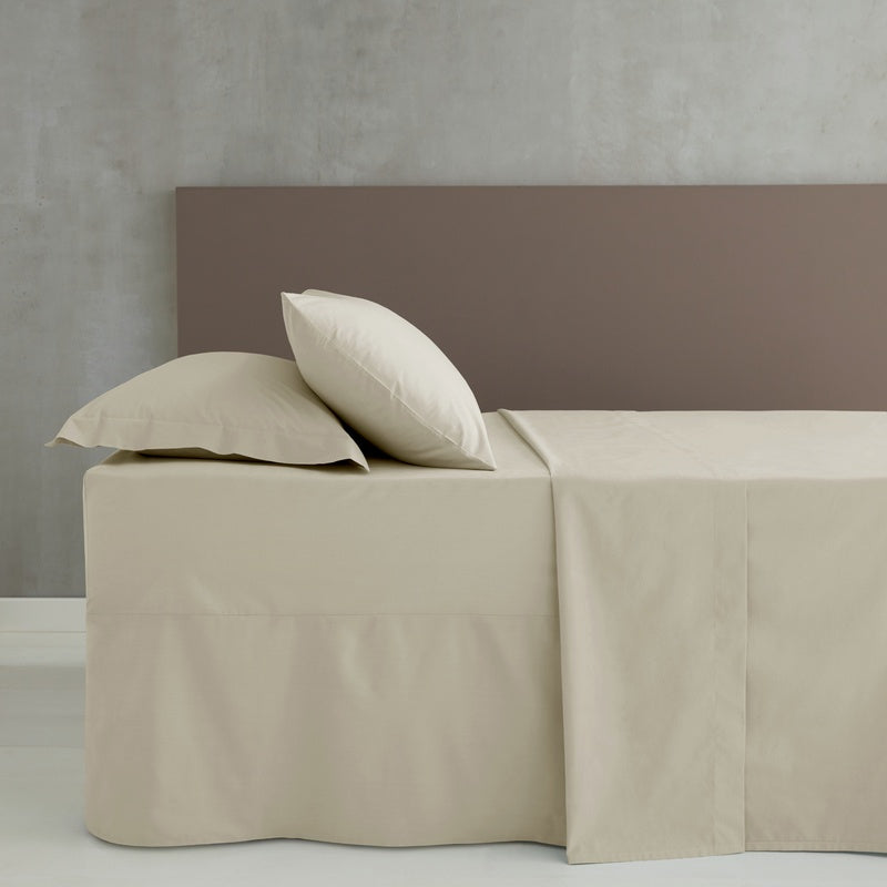 Catherine Lansfield Percale Plain Dye Pillowcase Housewife Cream - Pair