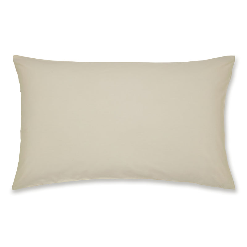 Catherine Lansfield Percale Plain Dye Pillowcase Housewife Cream - Pair