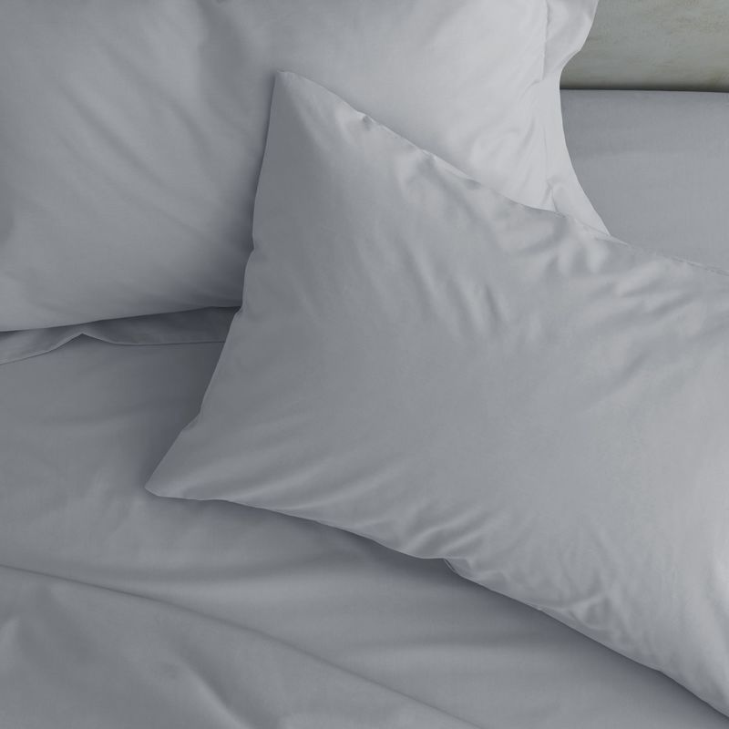 Catherine Lansfield Percale Plain Dye Pillowcase Housewife Grey - Pair