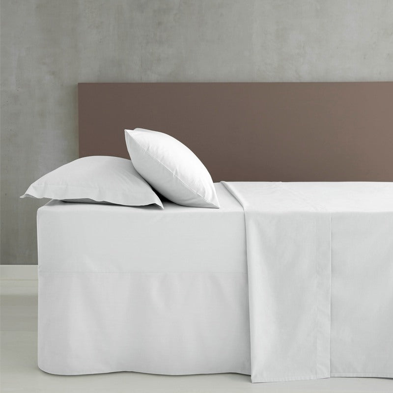 Catherine Lansfield Percale Polycotton Plain Dye Pleated Bedding Valance White