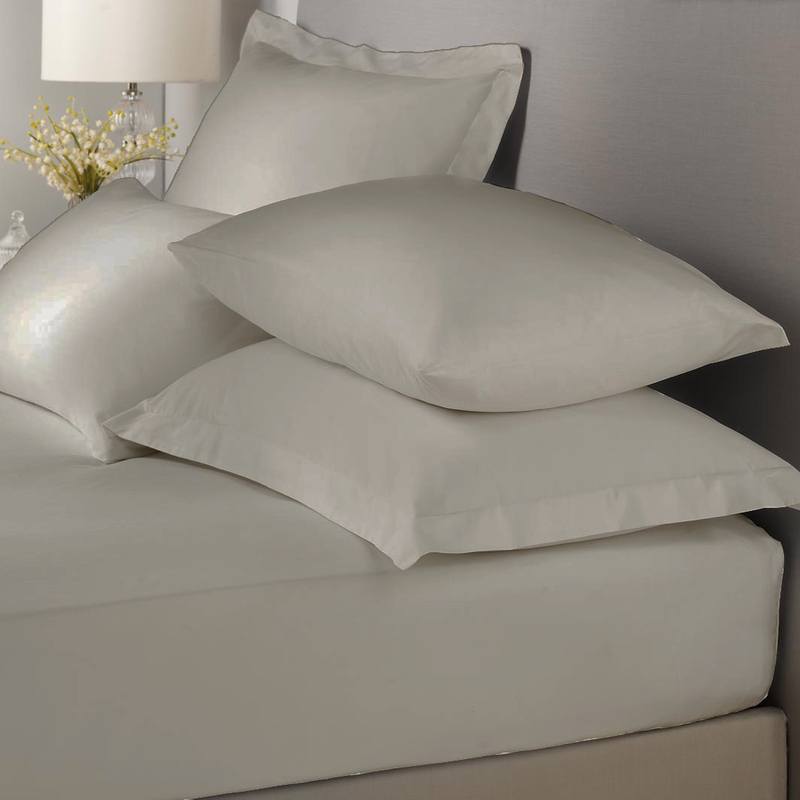 Appletree Boutique Plain Dye Deep Bed Linen Fitted Sheet Silver