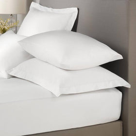 Plain Dye Housewife Pillowcases - Pair White Silver