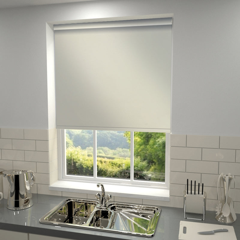 Plain PVC Made to Measure Blackout Roller Blind Linen