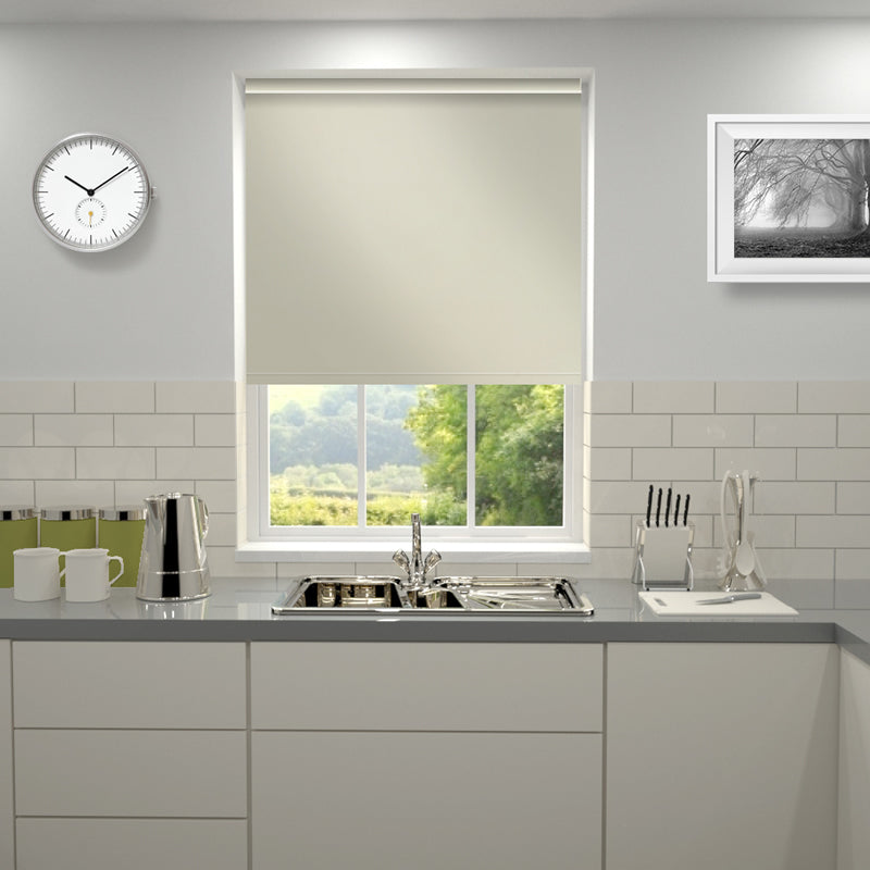 Plain PVC Made to Measure Blackout Roller Blind Linen
