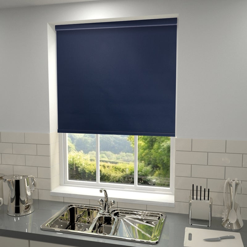 Plain PVC Made to Measure Blackout Roller Blind Marine