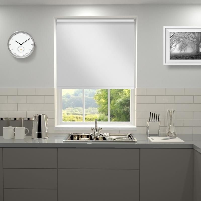 Plain PVC Made to Measure Blackout Roller Blind White