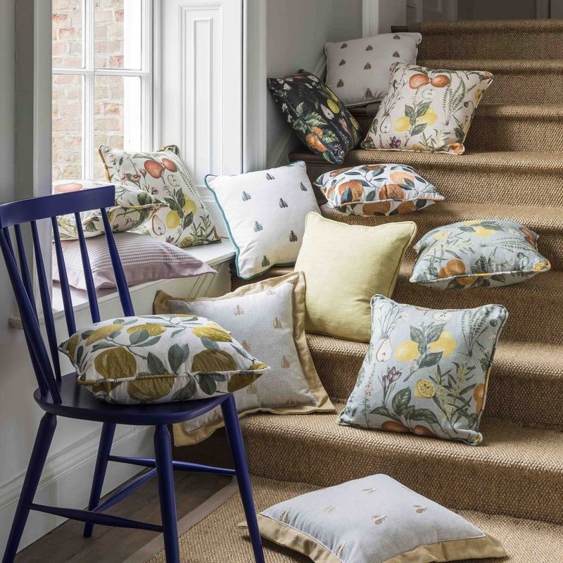 Clarke & Clarke Sorento Fabric Multi and Linen