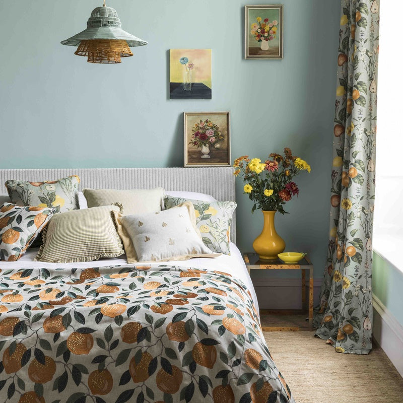 Clarke & Clarke Sorento Fabric Multi and Linen
