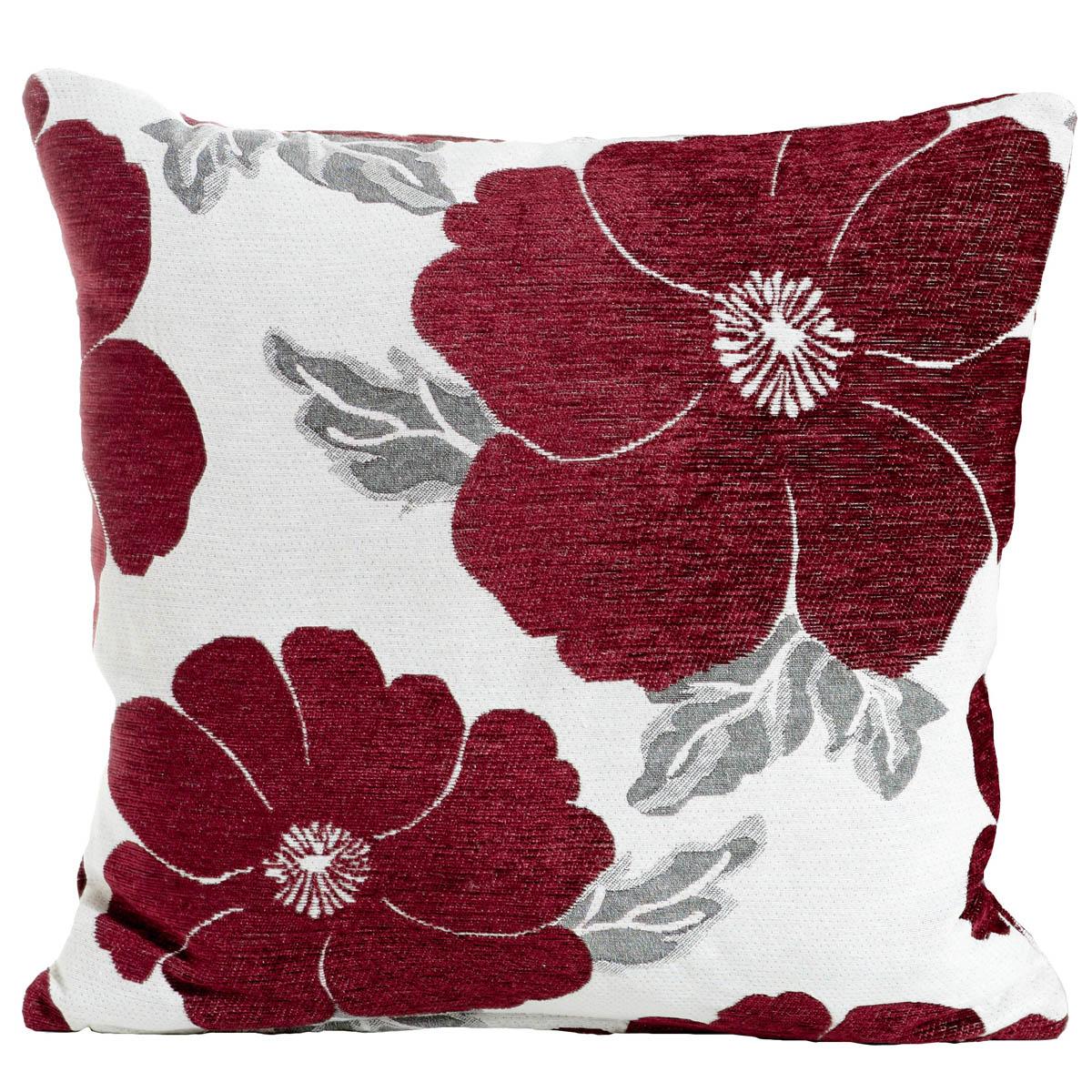 Poppy Chenille Filled Cushion 45cm x 45cm Aubergine