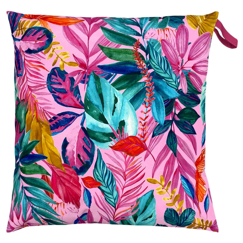 Psychedelic Jungle Outdoor Floor Filled Cushion 70cm x 70cm Multicolour