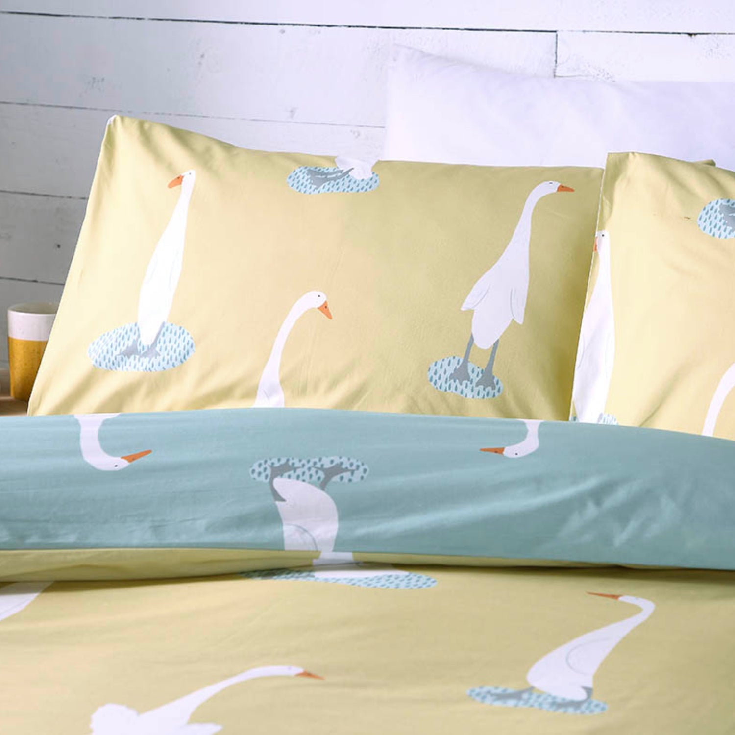 Fusion Puddles The Duck Duvet Cover Bedding Set Yellow