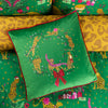 Purrfect Leaping Leopards Filled Cushion 43cm x 43cm Green Gold