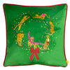 Purrfect Leaping Leopards Filled Cushion 43cm x 43cm Green Gold