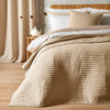 Bianca Quilted Lines 220cm x 220cm Bedspread Natural