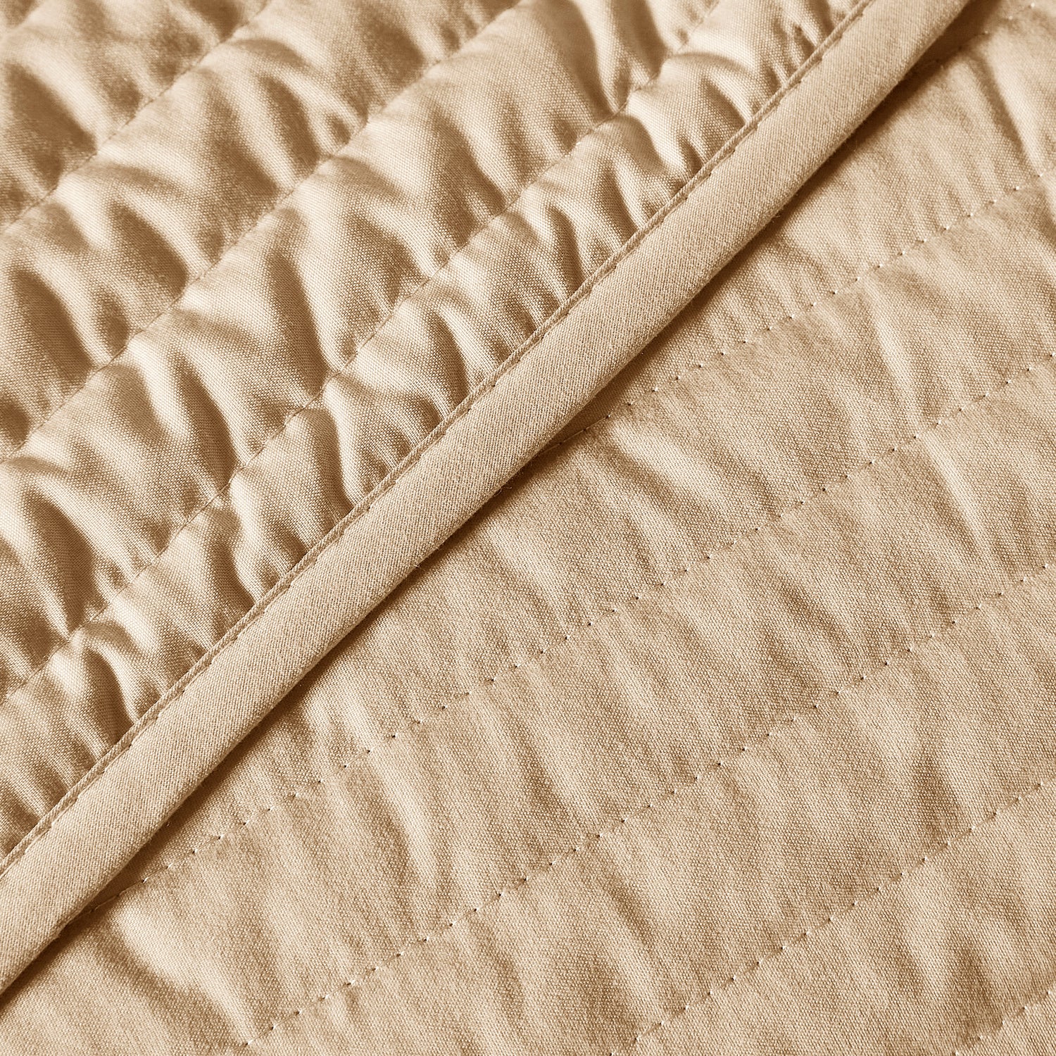 Bianca Quilted Lines 220cm x 220cm Bedspread Natural