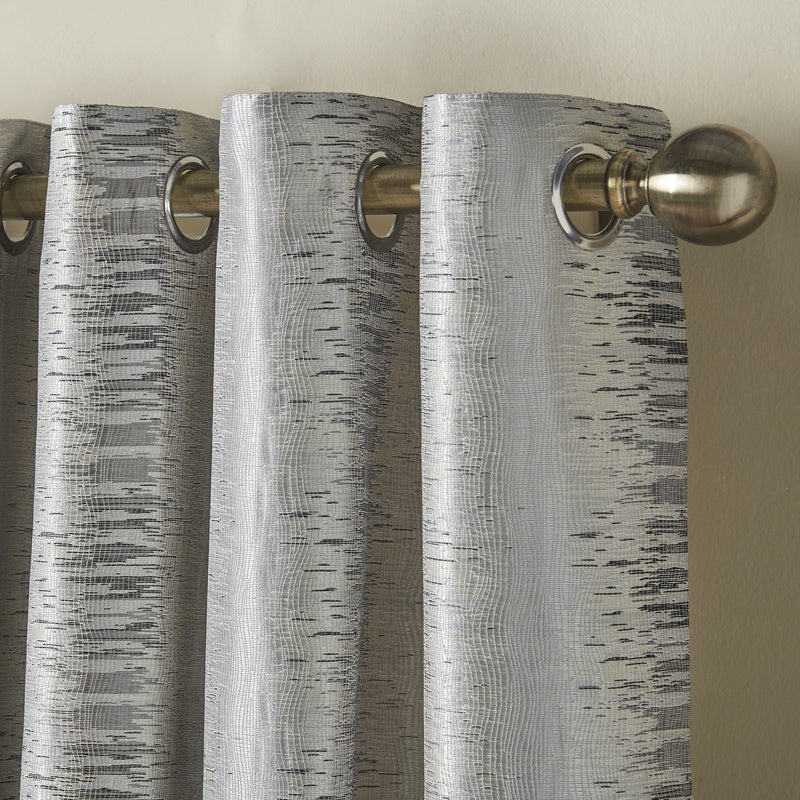 Reflections Ready Made Eyelet Curtains Silver