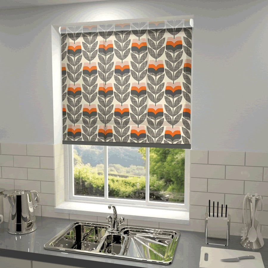 Orla Kiely Rosebud Made to Measure Roller Blind Orange