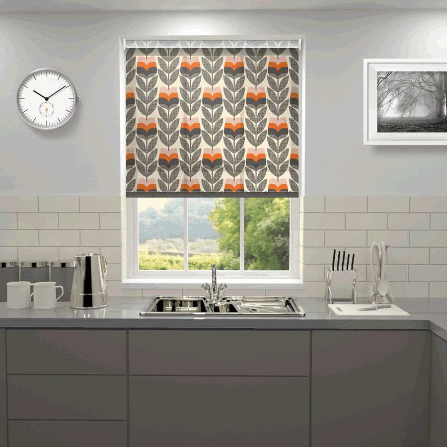 Orla Kiely Rosebud Made to Measure Roller Blind Orange